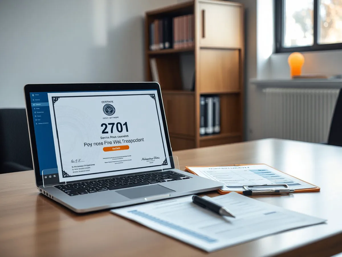 ISO 27001认证证书与办公环境